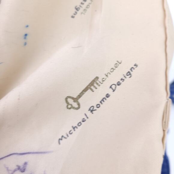 Michael Rome Designs Blue Pebbled Leather Shoulder Bag, Tassels, Twisted Handles - Picture 9 of 9